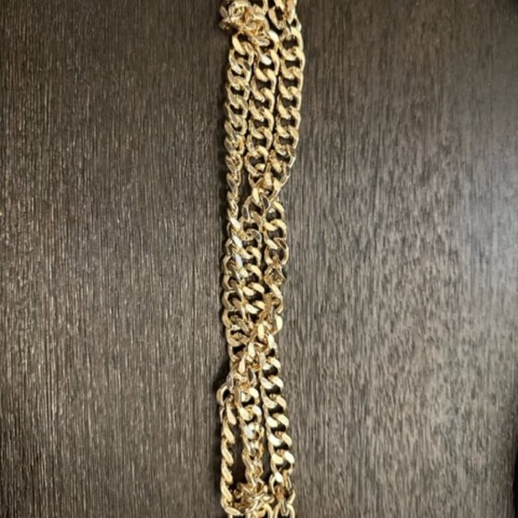 Marciano Triple Row Gold Chain Leather Belt - Picture 1 of 3
